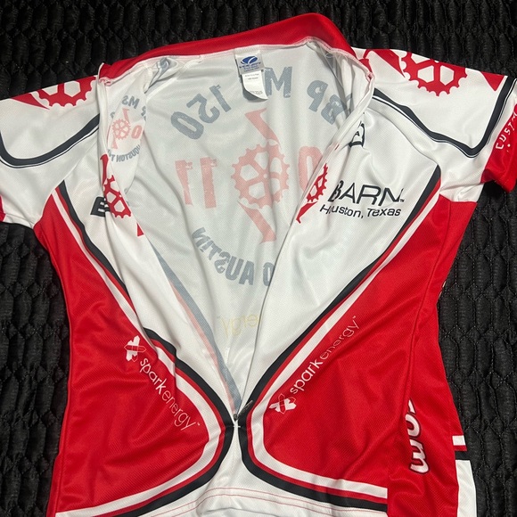 Voler Cycling Jersey Womens Large Houston to Austin 2011 WHITE AND RED - Picture 3 of 5